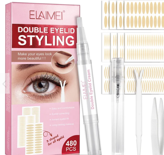 ELAIMEI 480 Stück Transparente unsichtbare Augenlid-Aufkleber